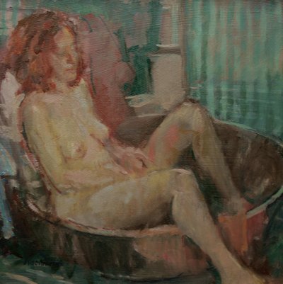 Nude in old tub by Pat Maclaurin